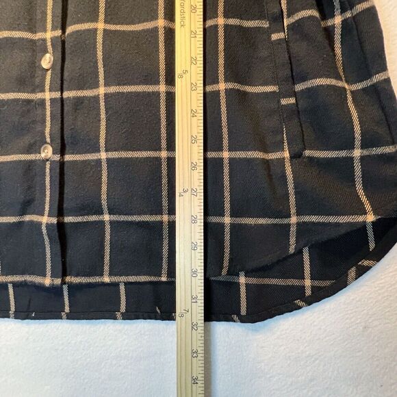 Isaac Mizrahi Live Plaid Black Tan Shacket Long Sleeve Size XL Mid Length - Picture 11 of 16